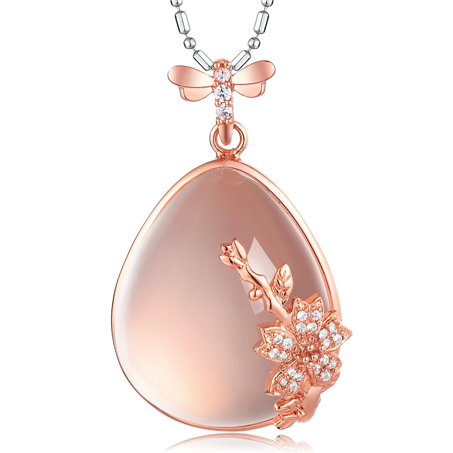 lux-women-天然水晶吊坠-美人花(赠项链)